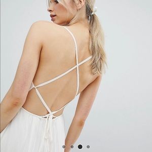 ASOS cami pleated maxi dress with strappy back